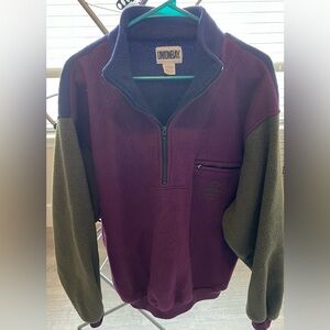 Union Bay Vintage Color Block quarter zip Sweater with Pockets. Size Large